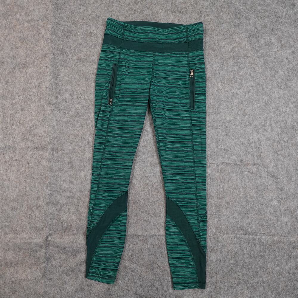 Lululemon Leggings Womens 4 Inspire 25" Zip Pockets Yoga Run Gym Workout Green